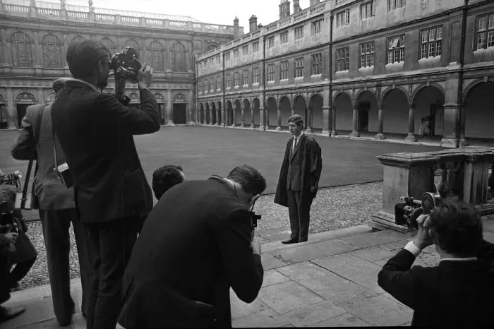 Framed Print : Prince Charles arrives a Trinity College. 8 / 10 / 67. 9758 / E Framed Print : Prince Charles arrives a Trinity College. 8 / 10 / 67. 9758 / E