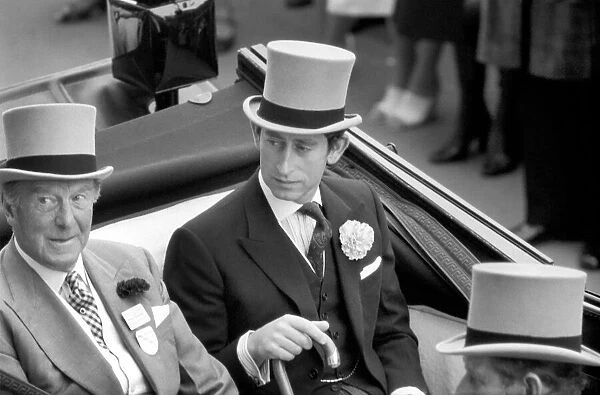 Prince Charles arriving at Royal Ascot today. June 1977 R77-3418-002