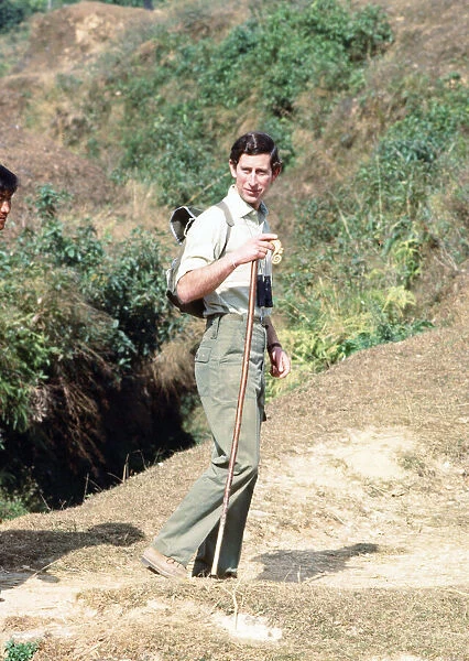 Prince Charles begins his trek to the foothills of Annapurina at Pokhara Begnas Tal