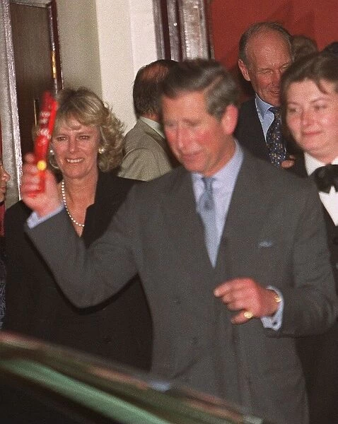 Prince Charles and Camilla Parker Bowles April 1999 leaving the Lyric Theatre after