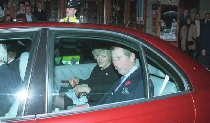 Framed Print : Prince Charles and Camilla Parker Bowles leaving the Albery Theatre in London after Framed Print : Prince Charles and Camilla Parker Bowles leaving the Albery Theatre in London after