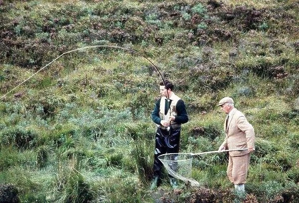 Prince Charles doing a spot of Fishing at Balmoral circa 1979