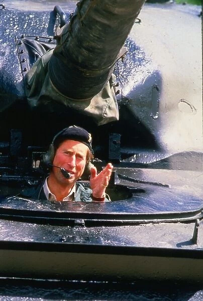 Prince Charles Drives A Chiefton Tank At An Army Range In Tidworth 12th June 1985