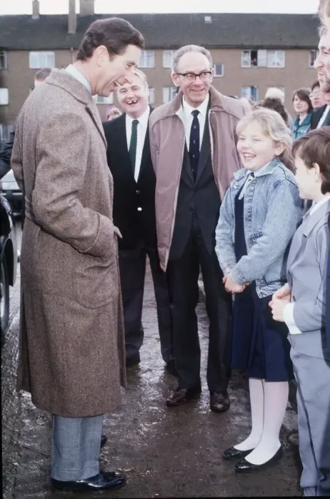 Framed Print : Prince Charles in Easterhouse Scotland meeting locals 1987 Glasgow