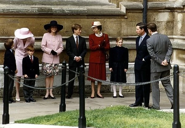 Prince Charles and family at church July 1993