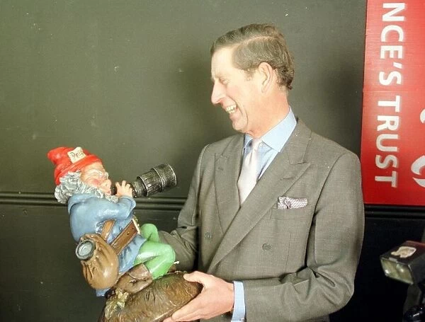 Prince Charles and a garden gnome November 1998 The gnome was a 50th birthday gift