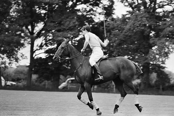 Prince Charles, HRH, later The Prince of Wales pictured playing polo in Woolmers Park