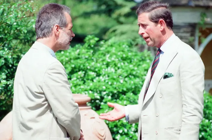 Framed Print : Prince Charles, is interviewed by members of the welsh press