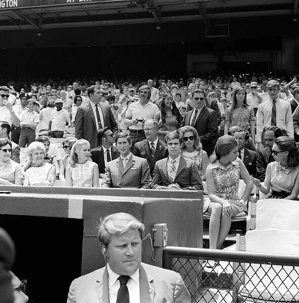 Prince Charles July 1970 and Princess Anne atend a baseball Game at the RFK stadium
