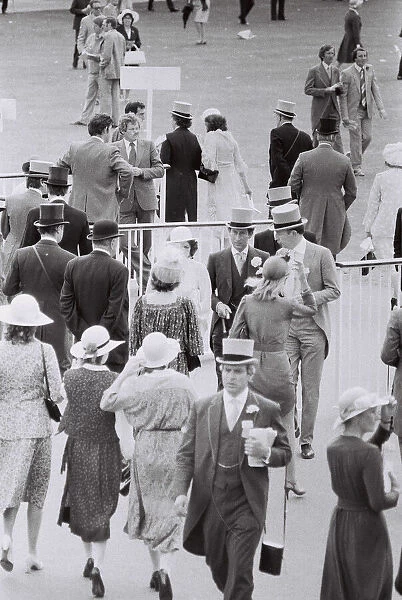 Prince Charles June 1980 At the Royal Ascot amidst other guest A©Mirrorpix