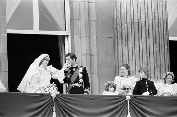 Prince Charles kissed the hand of his bride, Lady Diana Spencer