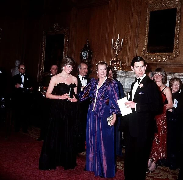 Prince Charles and Lady Diana Spencer with Princess Grace of Monaco at Goldsmiths Hall