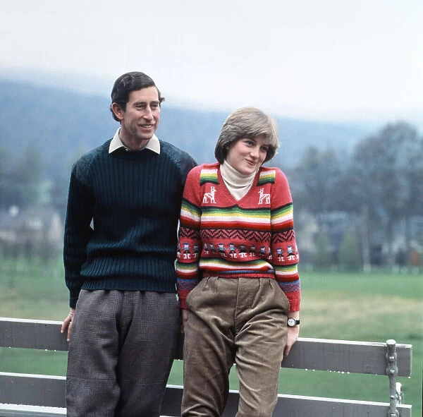 Prince Charles and Lady Diana Spencer vacationing at Balmoral in May 1981 during their