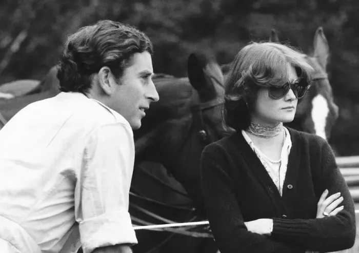 Framed Print : Prince Charles and lady friend Lady Sarah Spencer watching polo at Cowdray Park in Sussex Framed Print : Prince Charles and lady friend Lady Sarah Spencer watching polo at Cowdray Park in Sussex