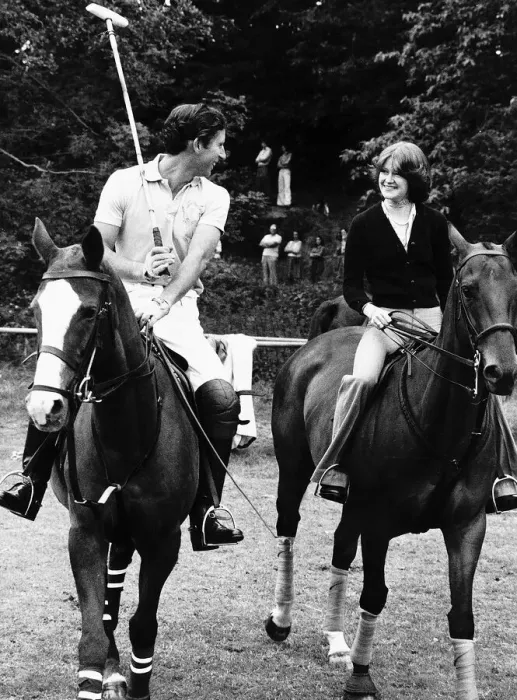 Framed Print : Prince Charles With Lady Sarah Spencer At A Polo Game At Cowdrey Park July 1977