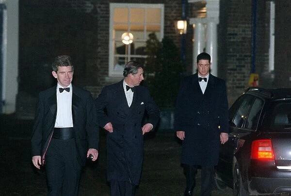 Prince Charles Leaving Spencer House November 1998 at midnight at the back walking