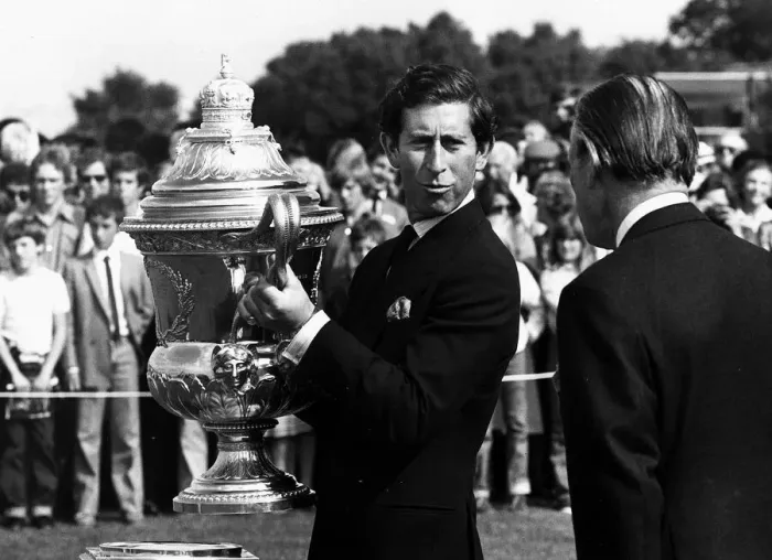 Framed Print : Prince Charles lifts up the Kings Coronation Cup July 1980 Framed Print : Prince Charles lifts up the Kings Coronation Cup July 1980