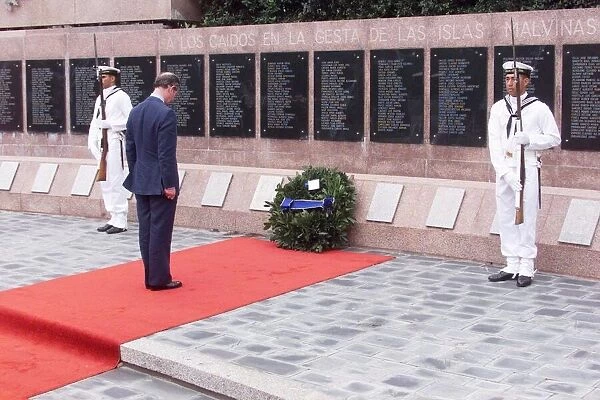 Prince Charles at Malvinas war memorial March 1999 in Buenos Aires during his visit