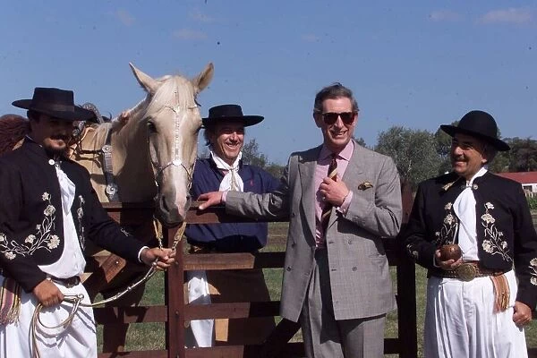 Prince Charles March 1999 meets Gauchos in Montevideo Uraguay