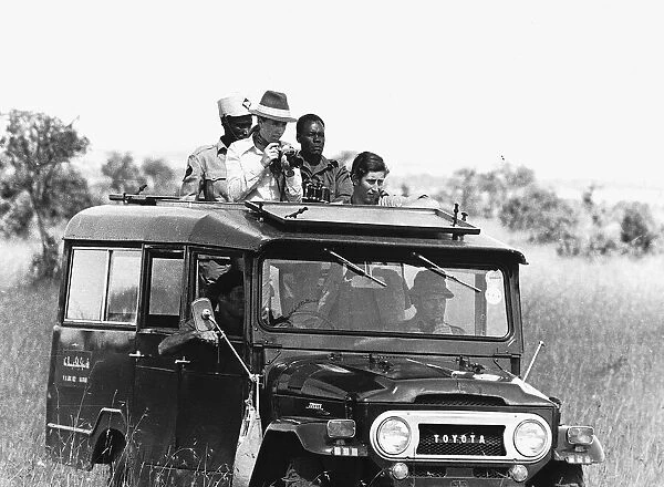 Prince Charles in the Masai Mara Game Reserve during the royal visit to Kenya