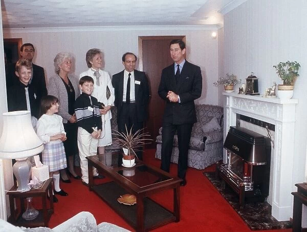 Prince Charles meeting family from Glasgow November 1985