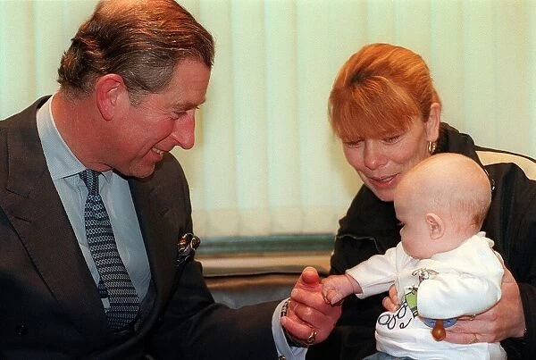 Prince Charles meeting Hazel Ralston and baby Jack December 1999 at the Hamish Allan