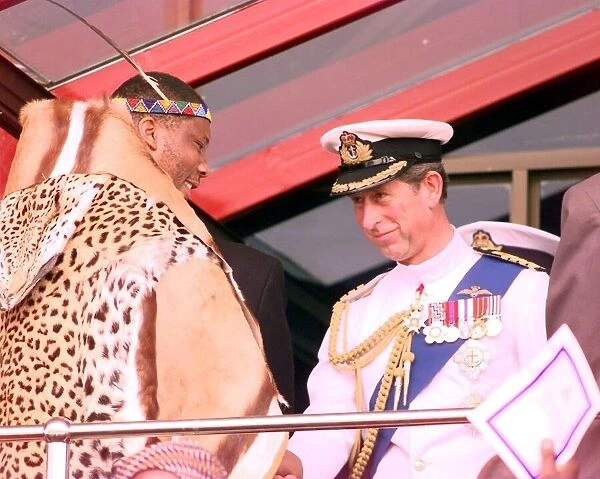 Prince Charles meets the King of Lesotho at his Coronation Oct 1997