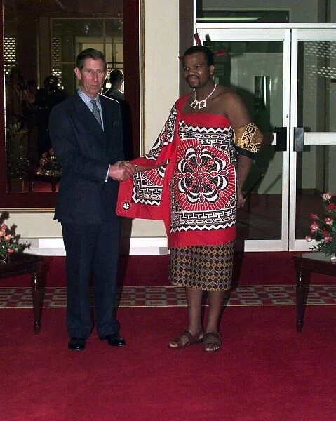 Prince Charles meets the King of Swaziland, October 1997 On a official visit to