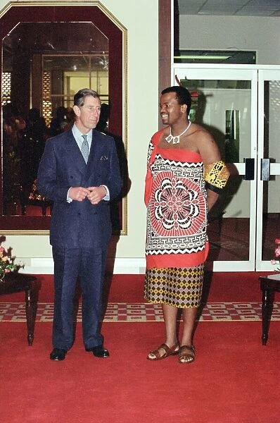Prince Charles meets the King of Swaziland, King Mswati III