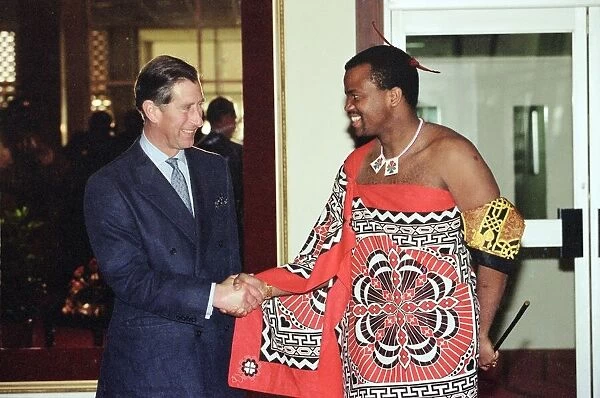Prince Charles meets the King of Swaziland, King Mswati III
