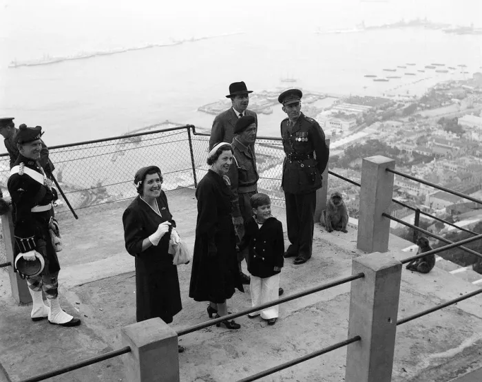 Framed Print : Prince Charles and his nanny May 1954 smile to the press photographers during