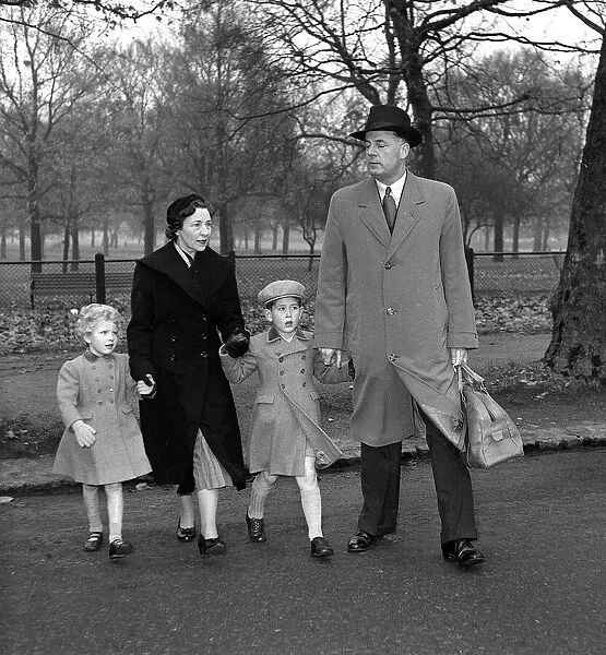 Prince Charles November 1954 and Princess Anne in Green Park November 1954