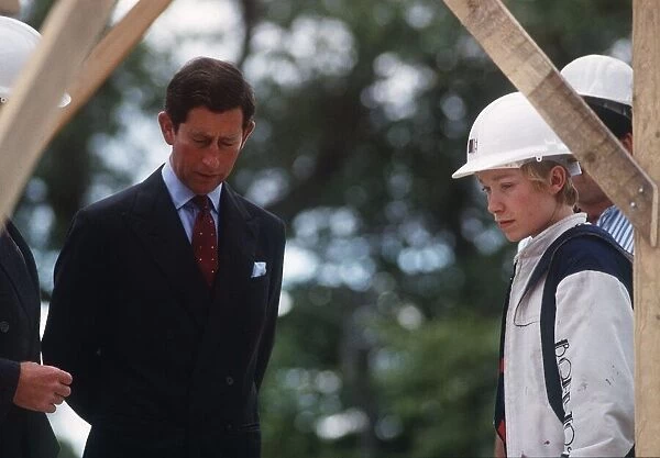 Prince Charles November 1989 inspects building construction site Edinburgh