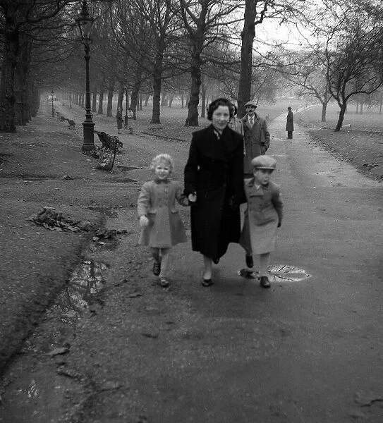 Prince Charles November1954 and Princess Anne in Green Park London Prince Charles