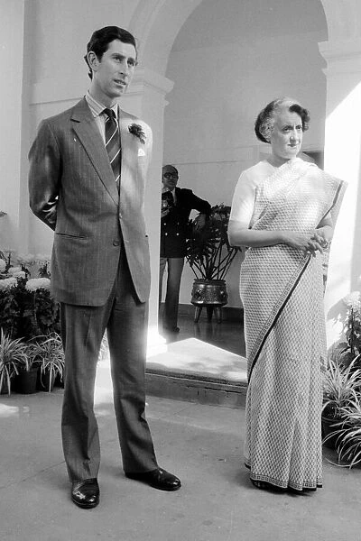 Prince Charles pays Prime Minister Mrs Indira Gandhi a visit at her home in New Delhi