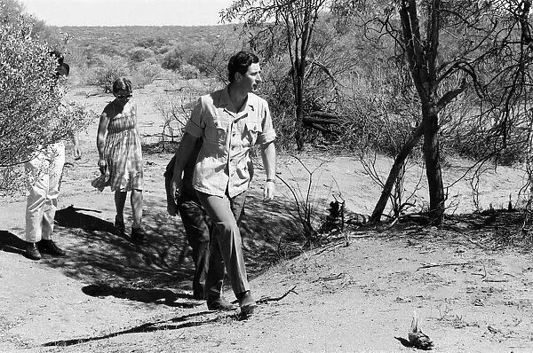 Prince Charles pictured at Goodardy Sheep Station, Western Australia. March 1979