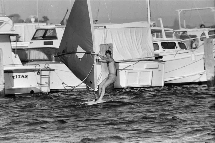 Framed Print : Prince Charles pictured windsurfing near Perth during his visit to Australia. March 1979 Framed Print : Prince Charles pictured windsurfing near Perth during his visit to Australia. March 1979