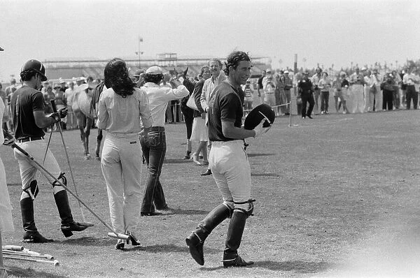 Prince Charles playing polo at Palm Beach, USA. April 1980