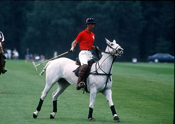 Prince Charles playing polo at Windsor May 1988