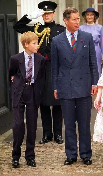Prince Charles and Prince Harry Clarence House August 1997 to celebrate the 97th birthday