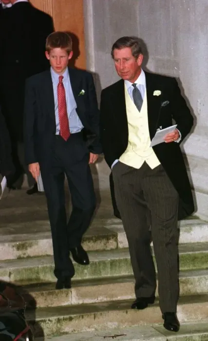 Framed Print : Prince Charles and Prince Harry October 1998 at Santa Palmer Tomkinson Wedding