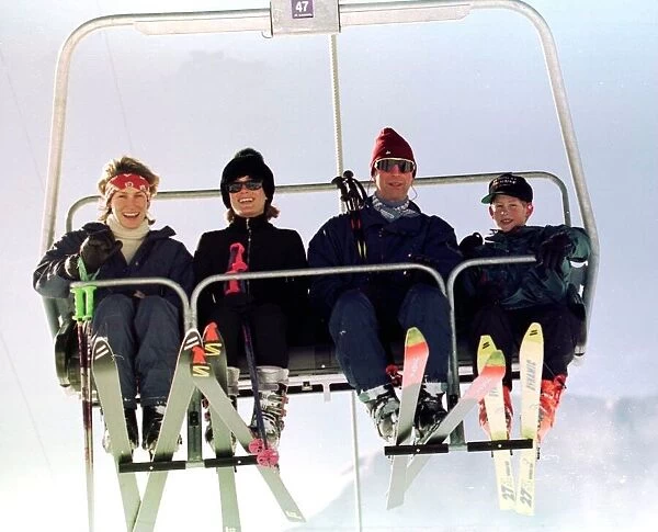Prince Charles and Prince Harry shared a chairlift in Klosters with friends sisters Tara
