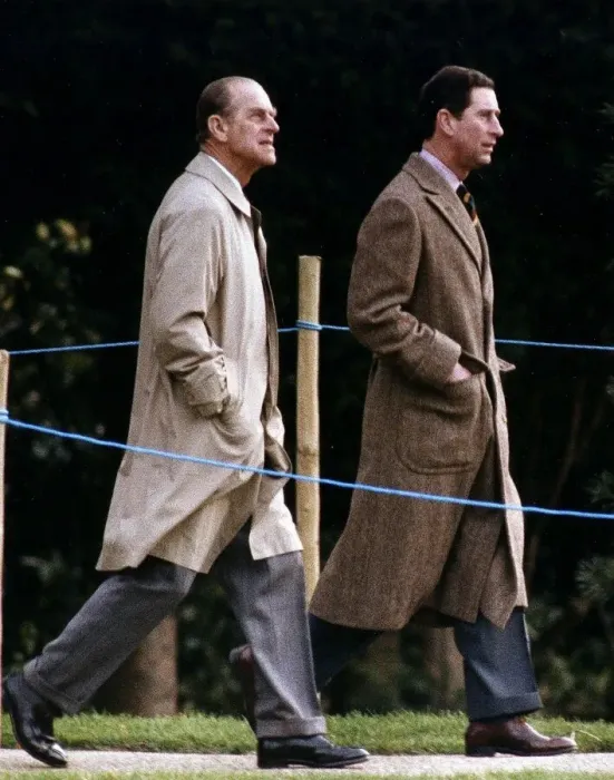 Framed Print : Prince Charles and Prince Philip at Sandringham Church January 1993 Framed Print : Prince Charles and Prince Philip at Sandringham Church January 1993
