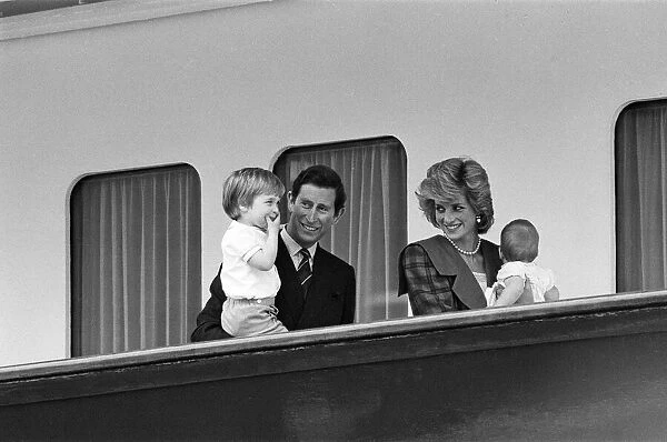 Prince Charles, Prince of Wales and Diana, Princess of Wales are reunited with their sons