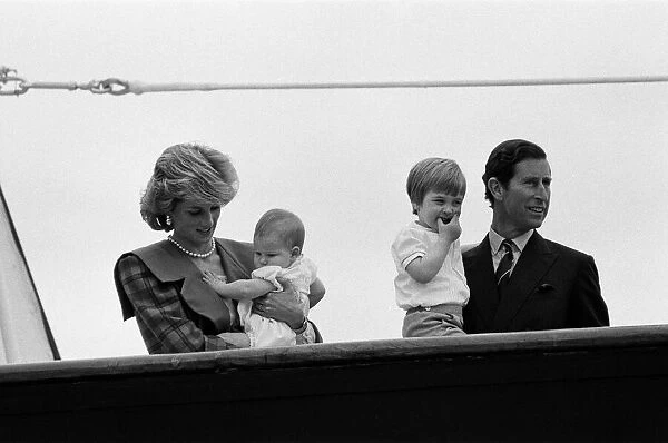 Prince Charles, Prince of Wales and Diana, Princess of Wales are reunited with their sons