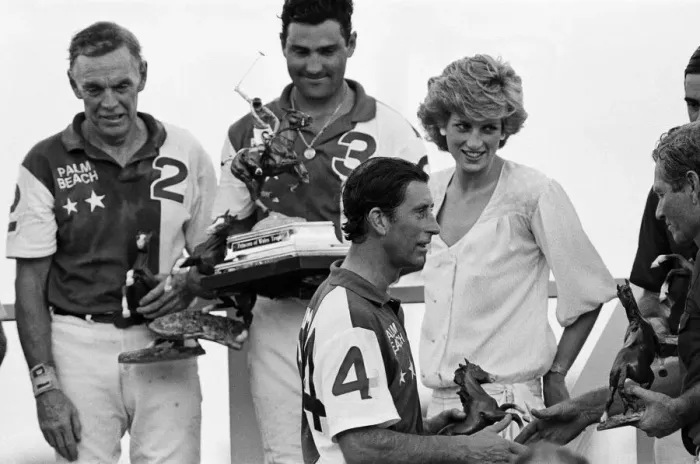 Framed Print : Prince Charles, Prince of Wales and Diana, Princess of Wales attend a polo match at Palm Framed Print : Prince Charles, Prince of Wales and Diana, Princess of Wales attend a polo match at Palm