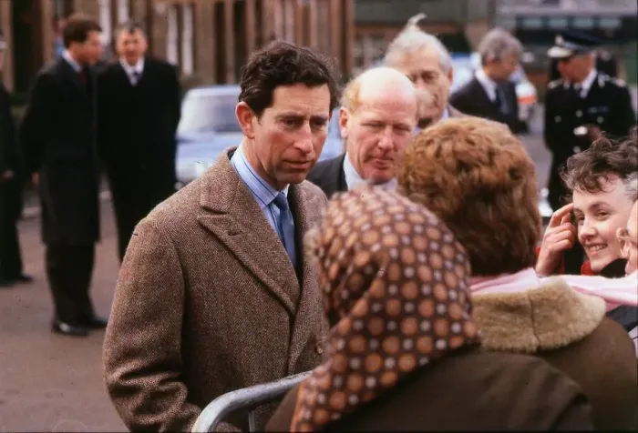 Framed Print : Prince Charles Prince of Wales March 1990 on walkabout talking to the crowd C / T Framed Print : Prince Charles Prince of Wales March 1990 on walkabout talking to the crowd C / T