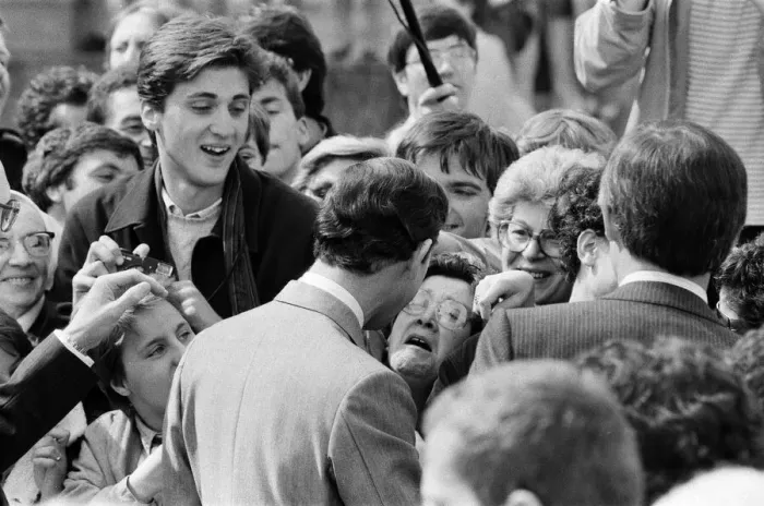 Framed Print : Prince Charles, Prince of Wales in Milan, Italy. April 1985 Framed Print : Prince Charles, Prince of Wales in Milan, Italy. April 1985