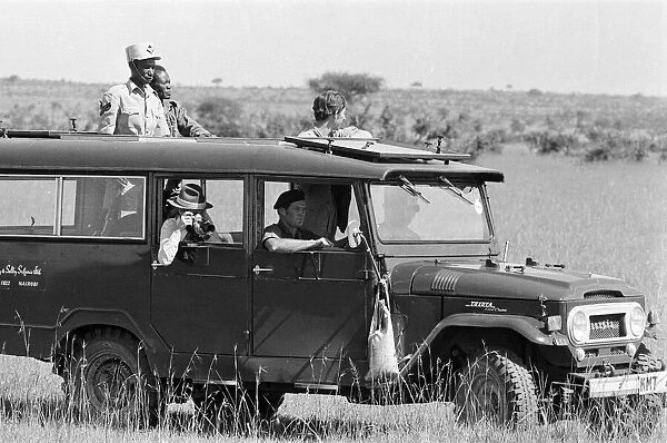 Prince Charles, Prince of Wales and Princess Anne visit the Masai Mara game reserve