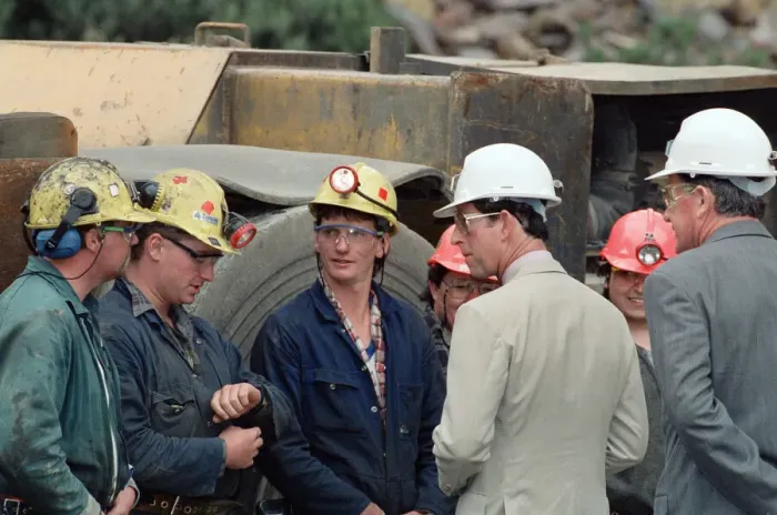 Framed Print : Prince Charles, Prince of Wales at Queenstown copper mine in Queenstown, Australia Framed Print : Prince Charles, Prince of Wales at Queenstown copper mine in Queenstown, Australia